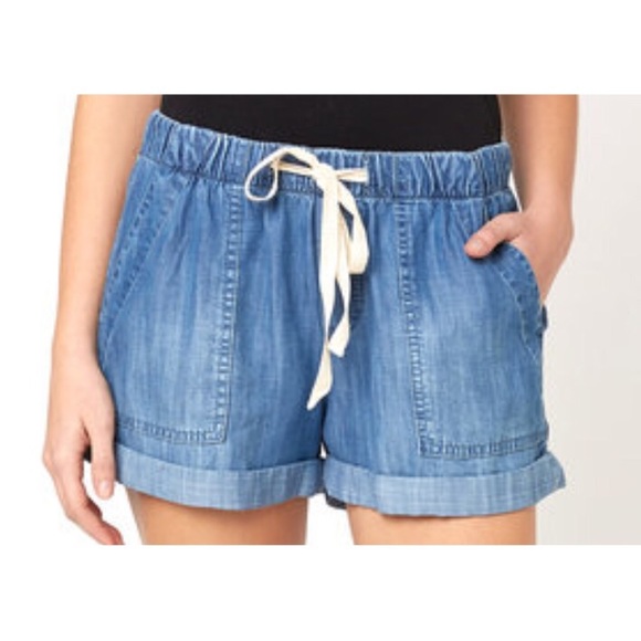 cloth & stone Pants - Cloth & Stone River Wash Tencel Cuffed Short